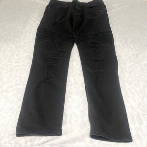 A｜X ARMANI EXCHANGE Men's Size 36 Black J27 Distressed Skinny Biker Jeans